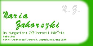 maria zahorszki business card